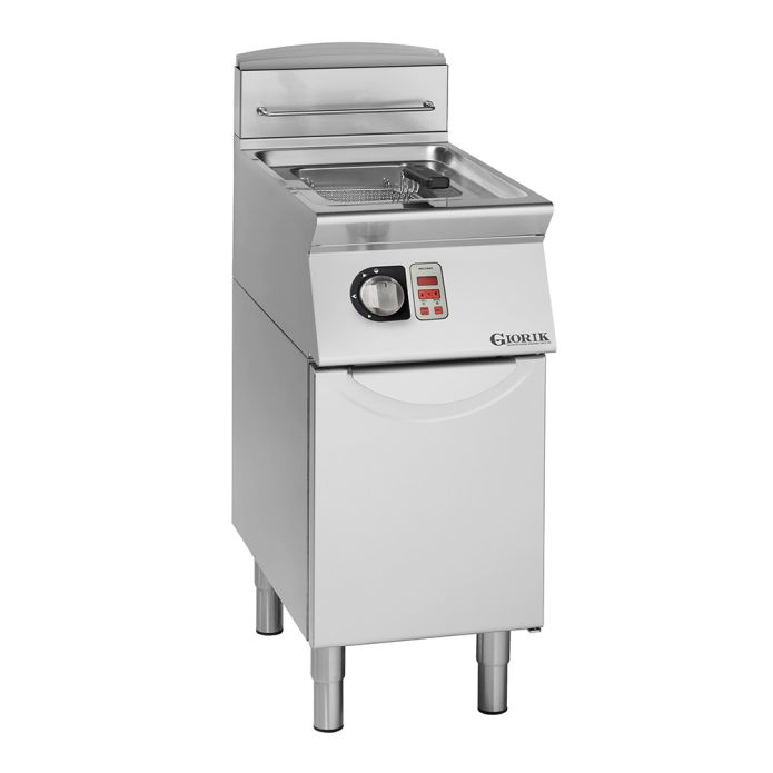 Friteuses gaz, brûleurs externes, commandes électroniques, 21 L