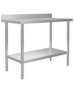 Table de travail de cuisine avec dosseret 120x60x93 cm inox