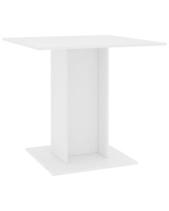 Table à manger blanche en bois d'ingénierie 80x80x75 cm pour un style minimaliste