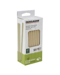Boite de 50 pailles en papier rigide brun Fackelmann Eco Friendly