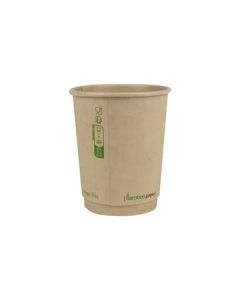 Gobelet brun en carton fibre de bambou à double paroi sans plastique 120ml Ø62mm, 25pcs