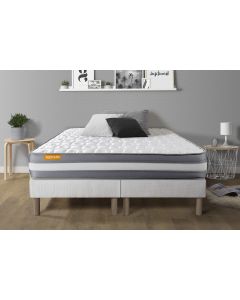 Matelas 180x200 + double sommiers 90x200 Memo Plus Memoire de forme 3 zones