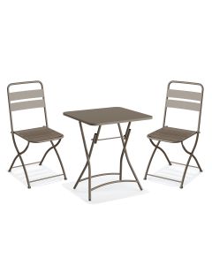 Set Bistro Table et 2 Chaises Breeze - Cappuccino - Veba