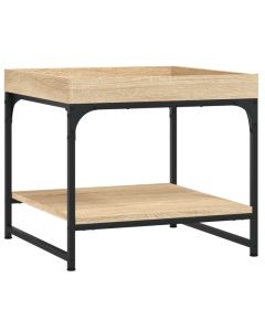 Table basse chêne sonoma en bois d'ingénierie avec grand espace de rangement