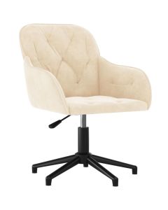 Chaise fauteuil siège pivotante de bureau informatique étude velours crème